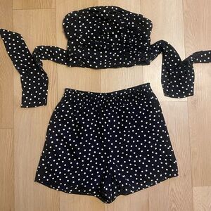Express Black and White Polka Dot Garment